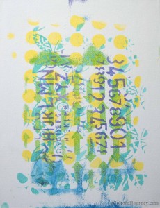 A Colorful Gelli Print Party at aColorfulJourney.com with Carolyn Dube