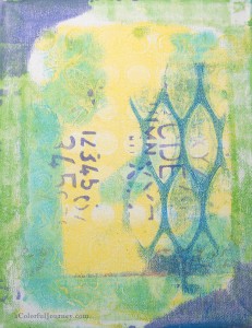 A Colorful Gelli Print Party at aColorfulJourney.com with Carolyn Dube