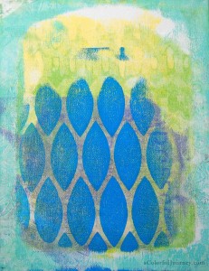 A Colorful Gelli Print Party at aColorfulJourney.com with Carolyn Dube