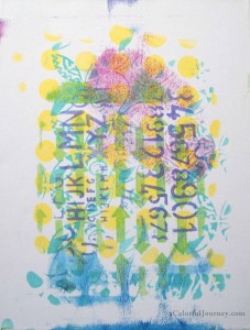 A Colorful Gelli Print Party at aColorfulJourney.com with Carolyn Dube