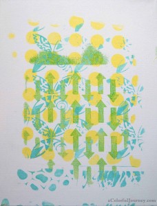 A Colorful Gelli Print Party at aColorfulJourney.com with Carolyn Dube