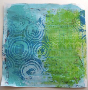 Gelli Plate print with Backporch Artessa stamps