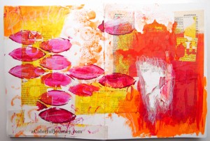 An art journal spread celebrating losing teeth by Carolyn Dube