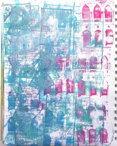 A Colorful Gelli Print Party at aColorfulJourney.com with Carolyn Dube