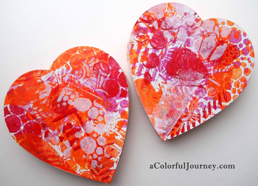Valentine's Day box Gelli Plate style with Carolyn Dube
