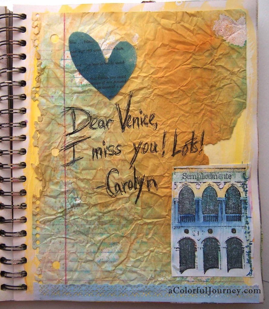 A Love Letter to Venice art journal page by Carolyn Dube