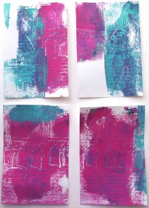 A Colorful Gelli Print Party at aColorfulJourney.com with Carolyn Dube