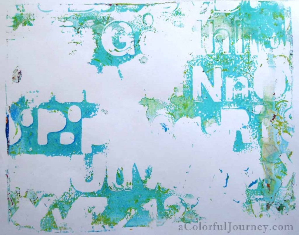 An art journal page using Gelli plates by Carolyn Dube