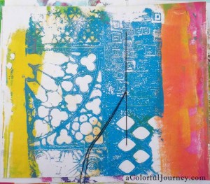 Step-by-step Gelli print journal page with Carolyn Dube