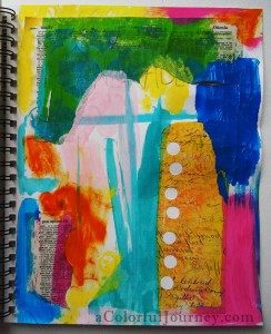 Step by step art journal page with Carolyn Dube