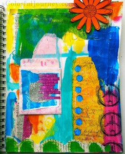 Step by step art journal page with Carolyn Dube