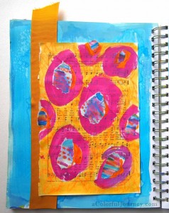 Step by step art journal page with Carolyn Dube