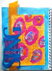 Step by step art journal page with Carolyn Dube