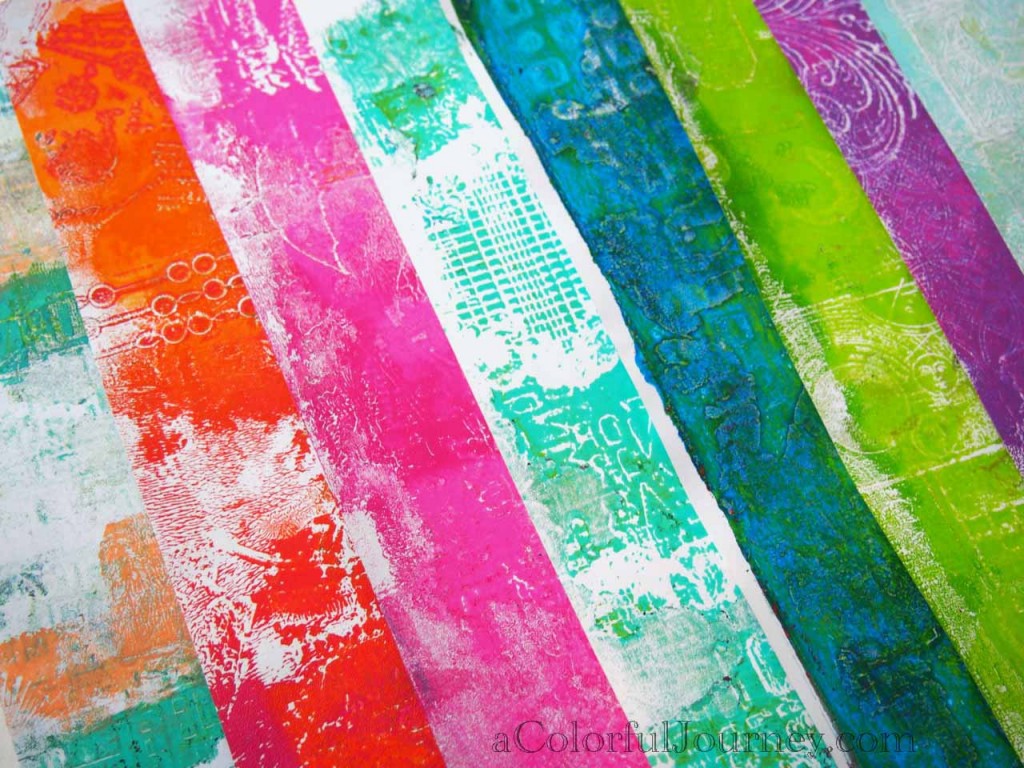 Gelli prints by Carolyn Dube