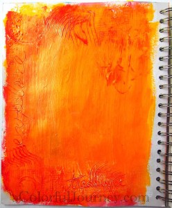 Step-by-step art journal page that captured how badly Carolyn Dube needed her art time!