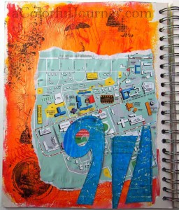 Step-by-step art journal page that captured how badly Carolyn Dube needed her art time!