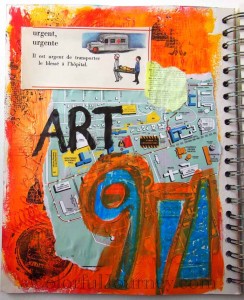 Step-by-step art journal page that captured how badly Carolyn Dube needed her art time!