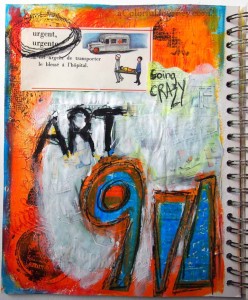 Step-by-step art journal page that captured how badly Carolyn Dube needed her art time!