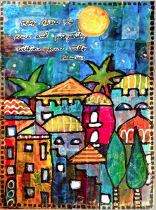 June Colorful Gelli Print Party Check In