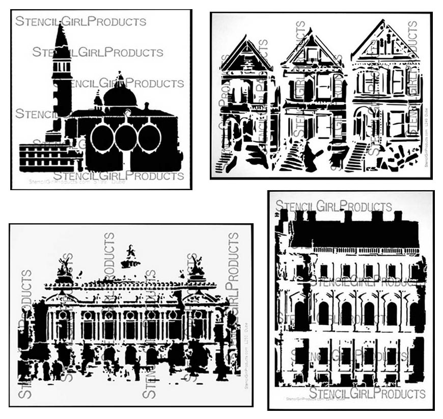 Architectural stencils by Carolyn Dube at StencilGirl Products
