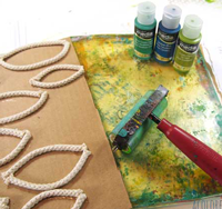 Using rope to make a texture tool for Gelli printing