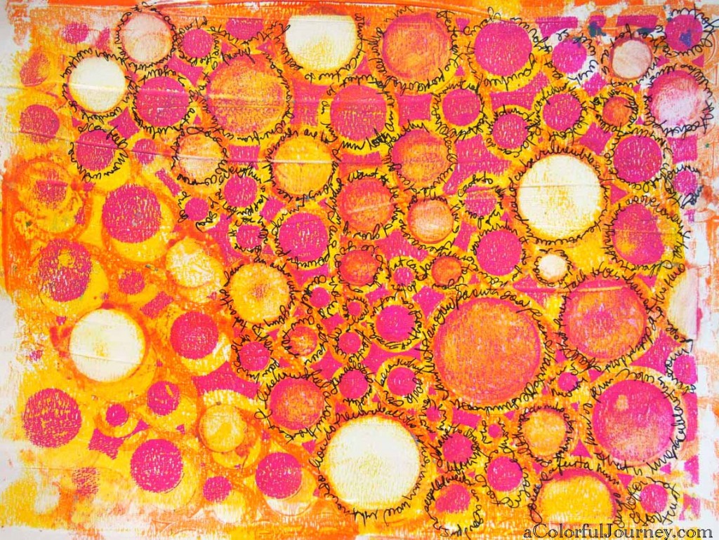 Video tutorial for A Colorful Gelli Print Party with Carolyn Dube Using a StencilGirl Stencil