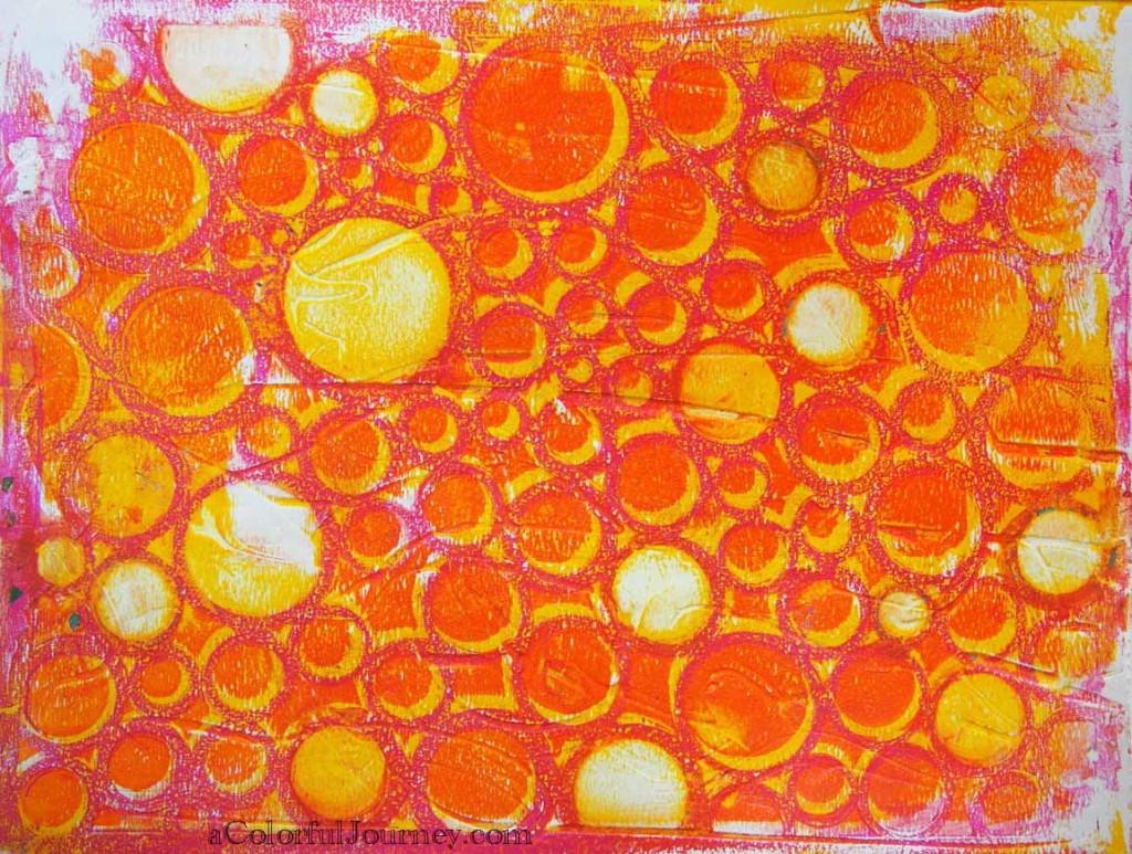 Video tutorial for A Colorful Gelli Print Party with Carolyn Dube Using a StencilGirl Stencil