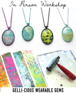 Wearable Gems from the Gelli Plate® workshop with Carolyn Dube