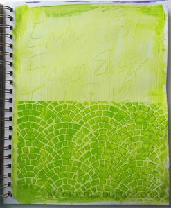 Step-by-step art journal page using Lesley Riley'sTAP by Carolyn Dube