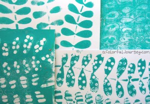Gelli Plate and StencilGirl Stencil with Cotton Swab by Carolyn Dube