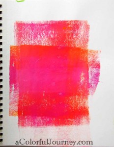 Step-by-step art journal page using Nathalie Kalbach's Bass stencil with Carolyn Dube