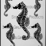Seahorses stencil at StencilGirl Products by June Pfaff Daley