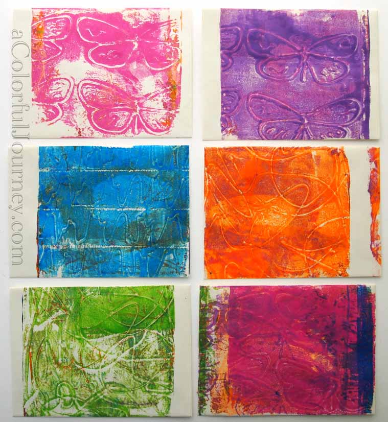 Video for October's Colorful Gelli Print Party making your own texture plate with Plaid fabric paint by Carolyn Dube