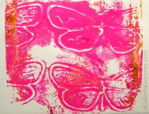 Video for October's Colorful Gelli Print Party making your own texture plate with Plaid fabric paint by Carolyn Dube