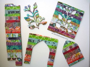 Video showing how to use various tapes to make a colorful element for a canvas, art journal and more with Carolyn Dube