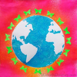 Video using the new round Gelli Plate for the November Colorful Gelli Print Party with Carolyn Dube