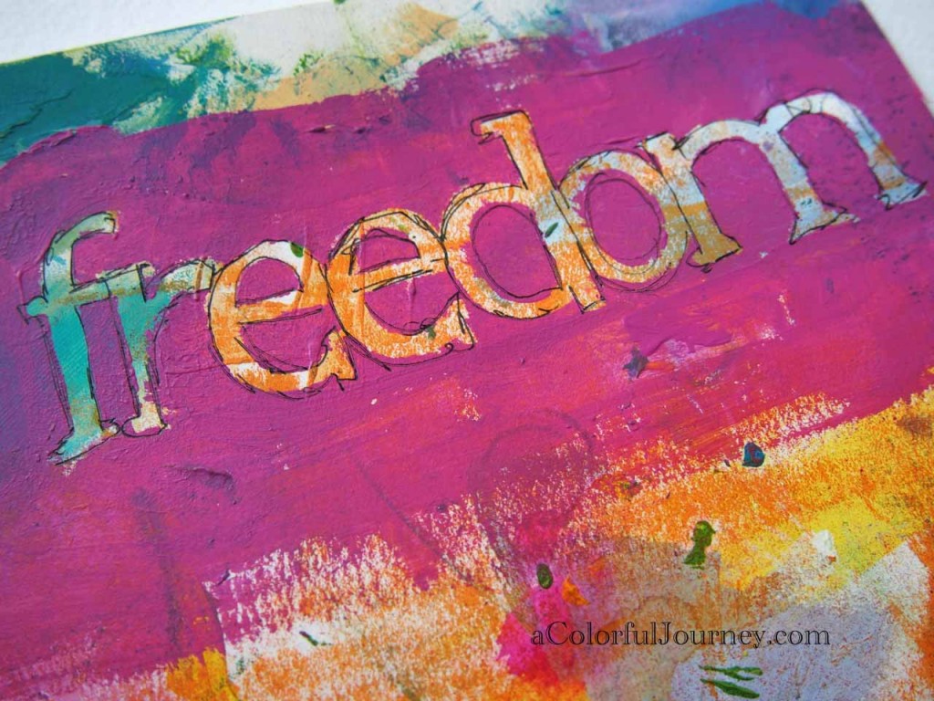 Video tutorial using the Use Your Words stencil on blotter paper by Carolyn Dube