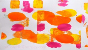 Video tutorial using a 6 x 6 Gelli Plate  by Carolyn Dube for A Colorful Gelli Print Party