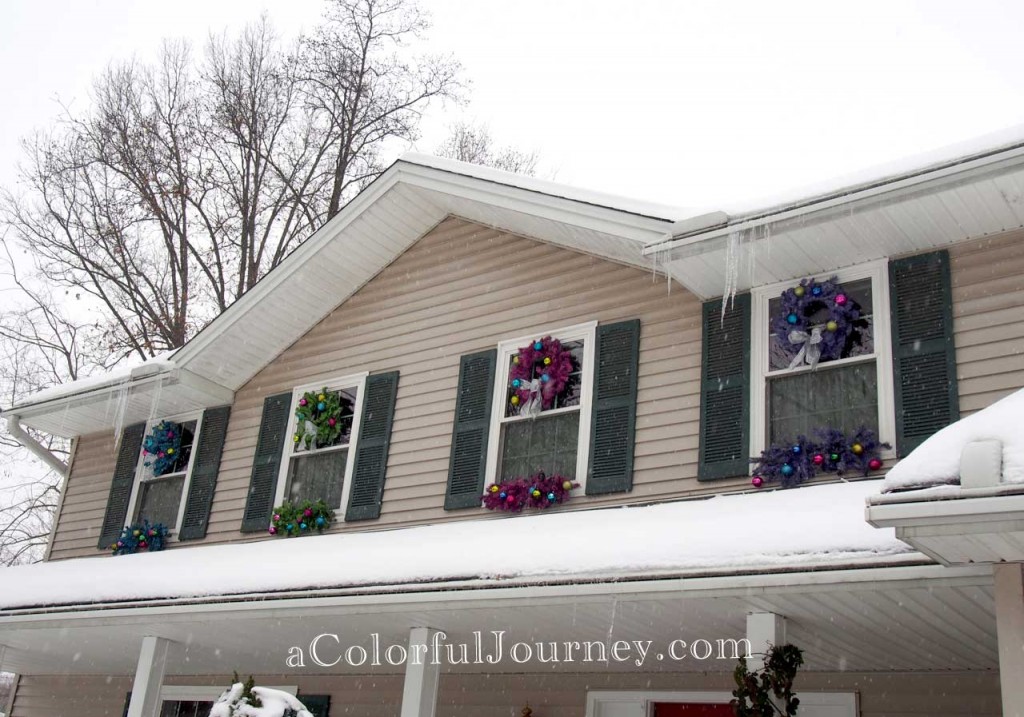 Spray painting old Christmas decorations back to life with Liquitex spray paints by Carolyn Dube