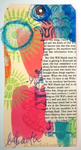 Step-by-step tutorial of mixed media tag experimentation and play by Carolyn Dube