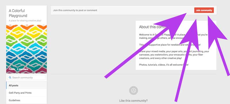 How to join the Google+ community, A Colorful Playground