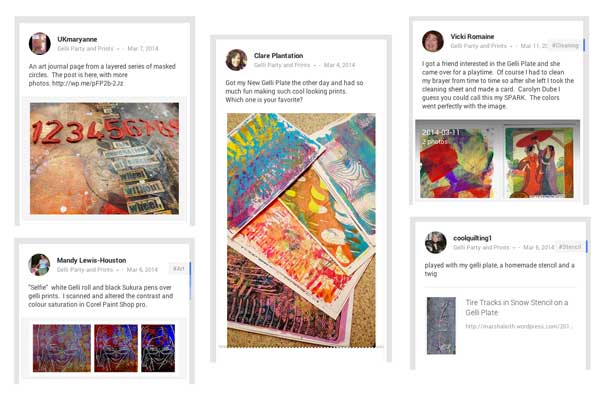 Colorful Gelli Print Party Highlights from A Colorful Playground, a Google+ Community