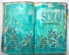 I'm splattering Color Blooms spray inks in this video as I add layers to may altered book journal