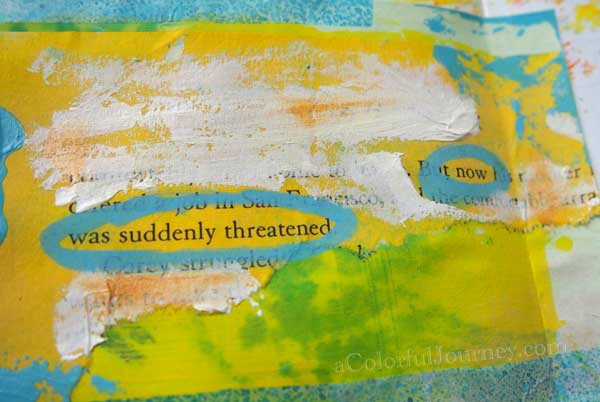 I realized that I am the only one getting in my way when I made this art journal page that started with an index card