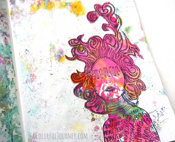 Video showing how stamps look on different Gelli prints by Carolyn Dube