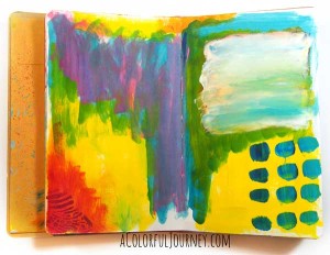 Check out the step by step layers building up on this art journal page and see how long it takes me!