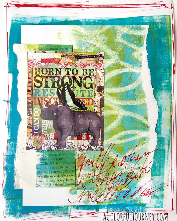 Using Gelli prints to make an art journal page