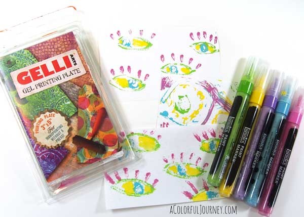 Video using Liquitex Paint Markers for Gelli Printing