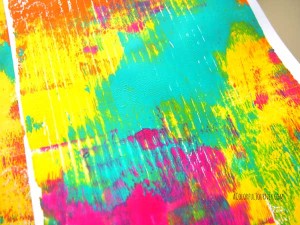 Creating Gelli prints to make layered art journaling backgrounds in 21 Secrets Spring