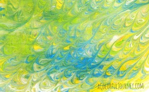 Carolyn Dube's teaching marbling and stenciling at Artiscape in Columbus OH!
